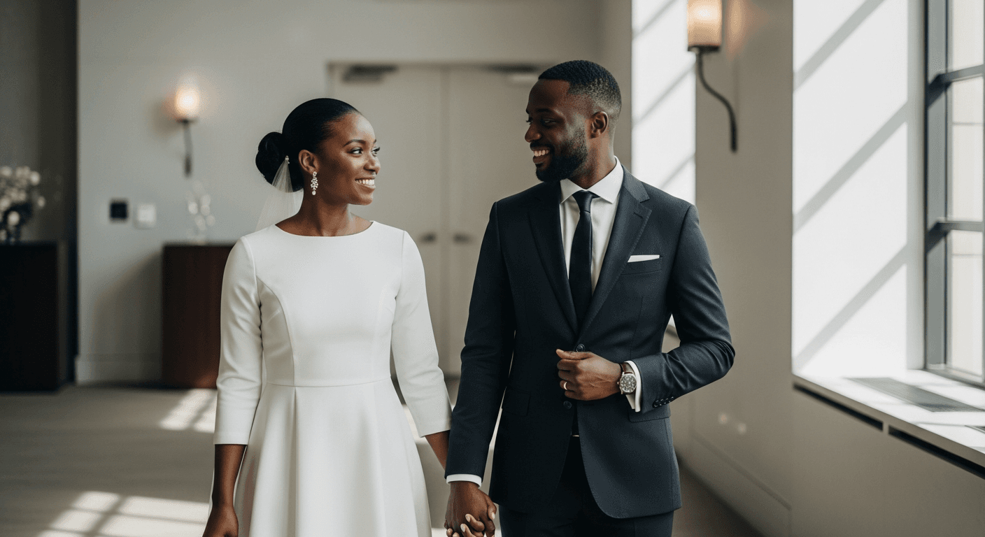 Mariage civil moderne et raffiné