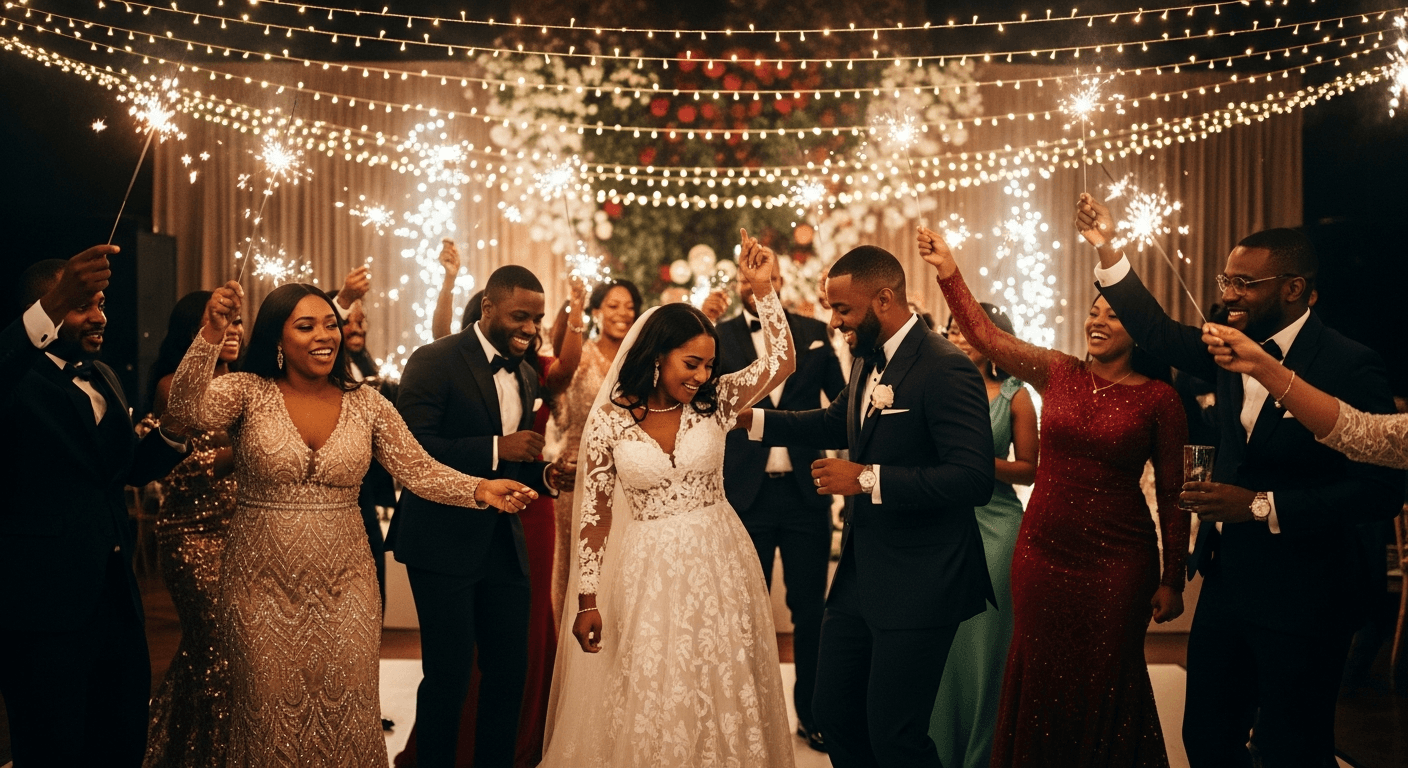 Soirée de mariage festive et élégante